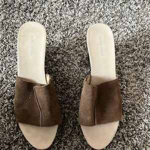 Snakeskin wedge sandals